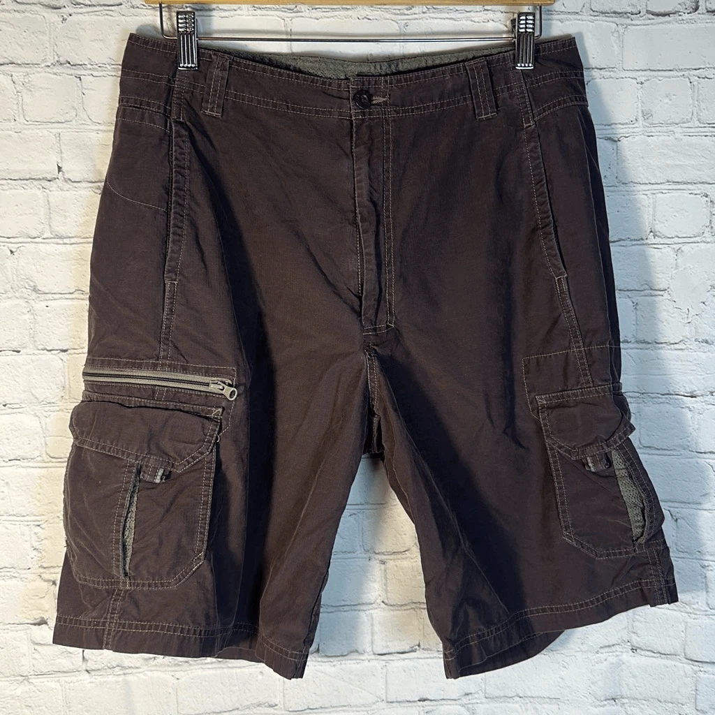 REI Mens Brown Cargo Utility Hiking Shorts Outdoor Gear Size 34 718038
