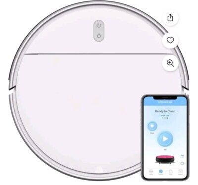 bObsweep Leaf Robotic Vacuum Cleaner, Edelweiss White BR-150 