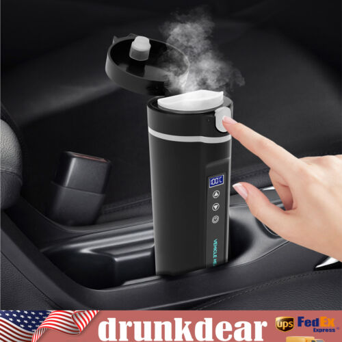 12V Portable Car Heating Cup Stainless Steel Water Warmer Bottle Car Kettle