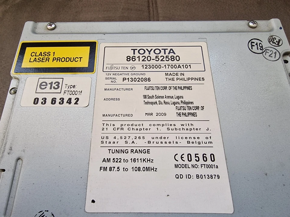 Autoradio Toyota Urban Cruiser 2009 2012 Mp3/Bluethoot + CORNICE PLANCIA ORI - Immagine 2 di 4