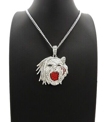 TEE GRIZZLEY PENDANT WITH 4mm 24" CUBAN CHAIN 