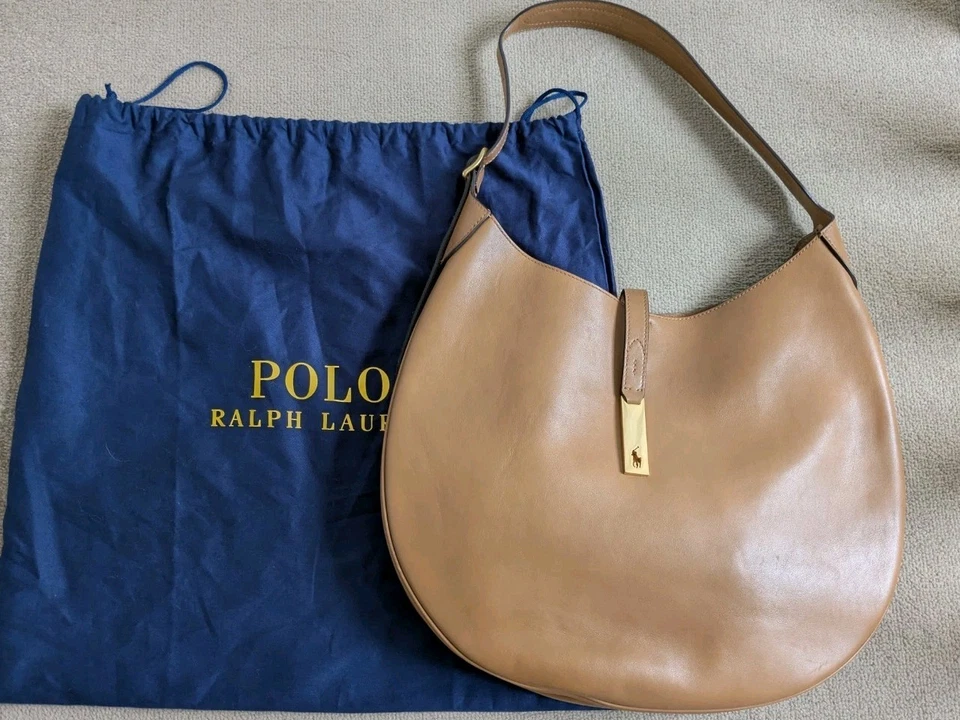 Authentic Ralph Lauren Polo ID  Leather  Tan Bag  - Image 2 of 4