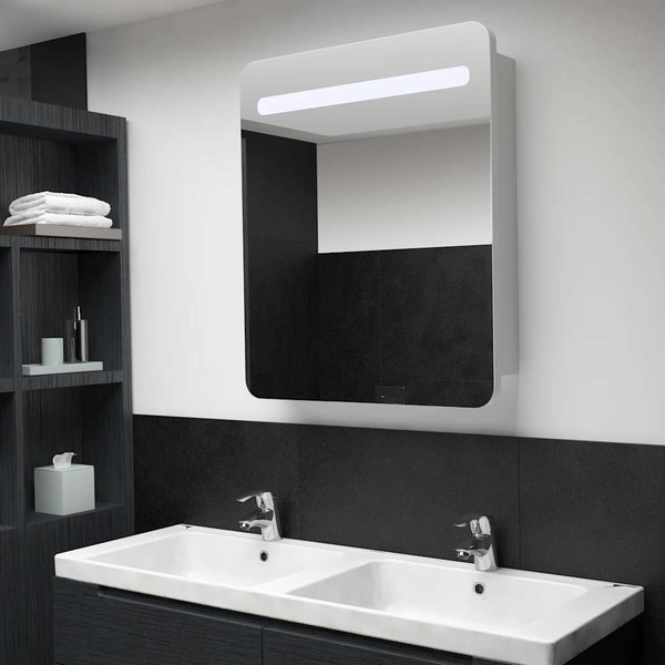 Led Spiegelschrank 68X9X80Cm Badschrank Badspiegel Badezimmerspiegel Vidaxl-image