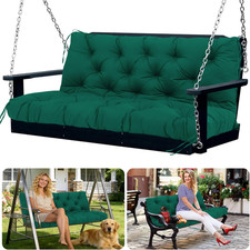 Outdoor Porch Swing Cushions 60X40 Inch Waterproof Bench Cushion with Backrest E