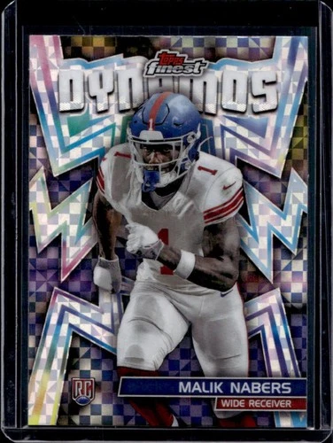 2024 Topps Finest Malik Nabers Dynamos RC Checkerboard Refractor #DYN-14 Giants