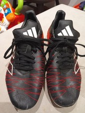 Adidas Kakari Elite SG rugby boots in a black and red 7 UK  colorway. SizeUK7