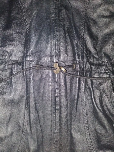 90s CHARLES KLEIN HOODED LEATHER PARKA COAT SIZE MEDIUM image 5