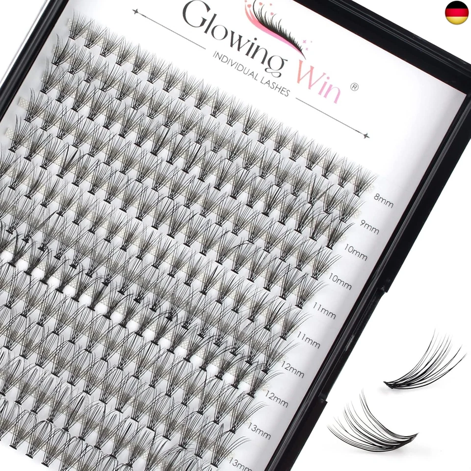 Glowing Win Cluster Wimpern Einzeln Individual Lashes Natural Einzelwimpern