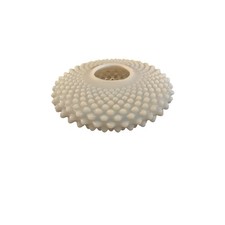 Fenton Vase Squat Bowl In White Opalescent Hobnail Low Round - Rare