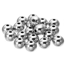 20Pcs Smooth Round Spacer Beads 12mm OD 3mm ID Loose Balls Spacers Silver