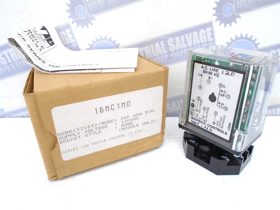 WARRICK Gems - 16MC1MO - 16M LEVEL CONTROL RELAY & SOCKET 1NO-1NC 26K Ω 10A 120V - Image 2 of 4