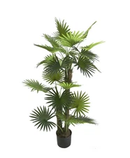 5 Feet Unique Tropical Fan Palm Tree Artificial Silk Plant, UV Protection, In...