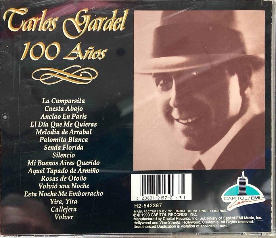 Carlos Gardel Cd 100 Anos Latin 1990 Capitol EMI - Imagem 2 de 2