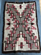 30s-40s Non Regional Native American Navajo Woven Rug 45x75