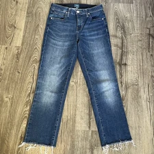 Jag Blue Ruby Straight Jeans  sz. 6 Raw Hem Cut To Ankle Length