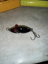 Vintage Hofschneider Red Eye Wiggler Silver Spoon Casting Trolling Fishing Lure