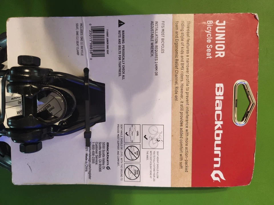 Asiento de bicicleta Blackburn JUNIOR ideal para niños/bicicletas BMX bonito cojín suave Foto 3 de 4