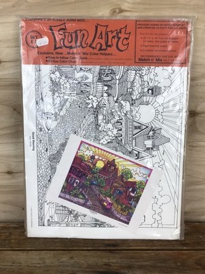 Vtg 1977 FUN ART E2 11 x14  Poster Art To Color John Pickle 2 Pack NEW NOS