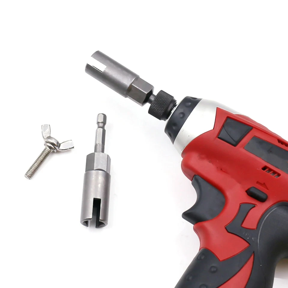 1Set Power Wing Nut Driver Hook Drill Bits Socket Wrench Tool 1/4" Hex Shank - Image 4 of 4