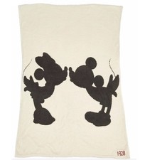 Barefoot Dreams Disney CozyChic Classic Mickey Minnie Mouse Kiss Blanket 54 X 72