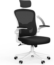 naspaluro Ergonomic Office Chair High Back Swivel Desk Chair Flip-Up Arms White