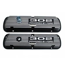 Scott Drake Valve Cover With 302 Powered By Ford Logo Wrinkle Black Pair 302 Scott Drake Valve Cover With 302 Powered By Ford Logo Wrinkle Black Pair 302