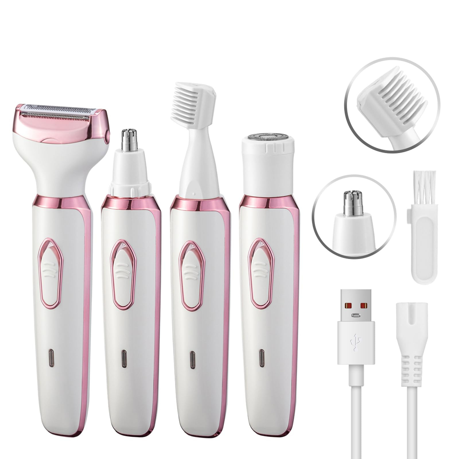 Electric Razor for Women 4 in 1 Rechargeable Painless Body Razors and Facial ...