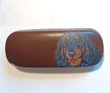 Dachshund Dog Eyeglass Case Glasses Protector Hand Painted Travel Accessory