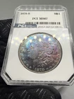 1878-S Morgan Silver Dollar PCI MS67 Rainbow Toned Blue Pink Colorful Toning!!!