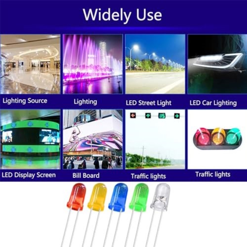 300 Pcs LED Diode Set with Green Red Blue Yellow White Colors Materials - Picture 7 of 12