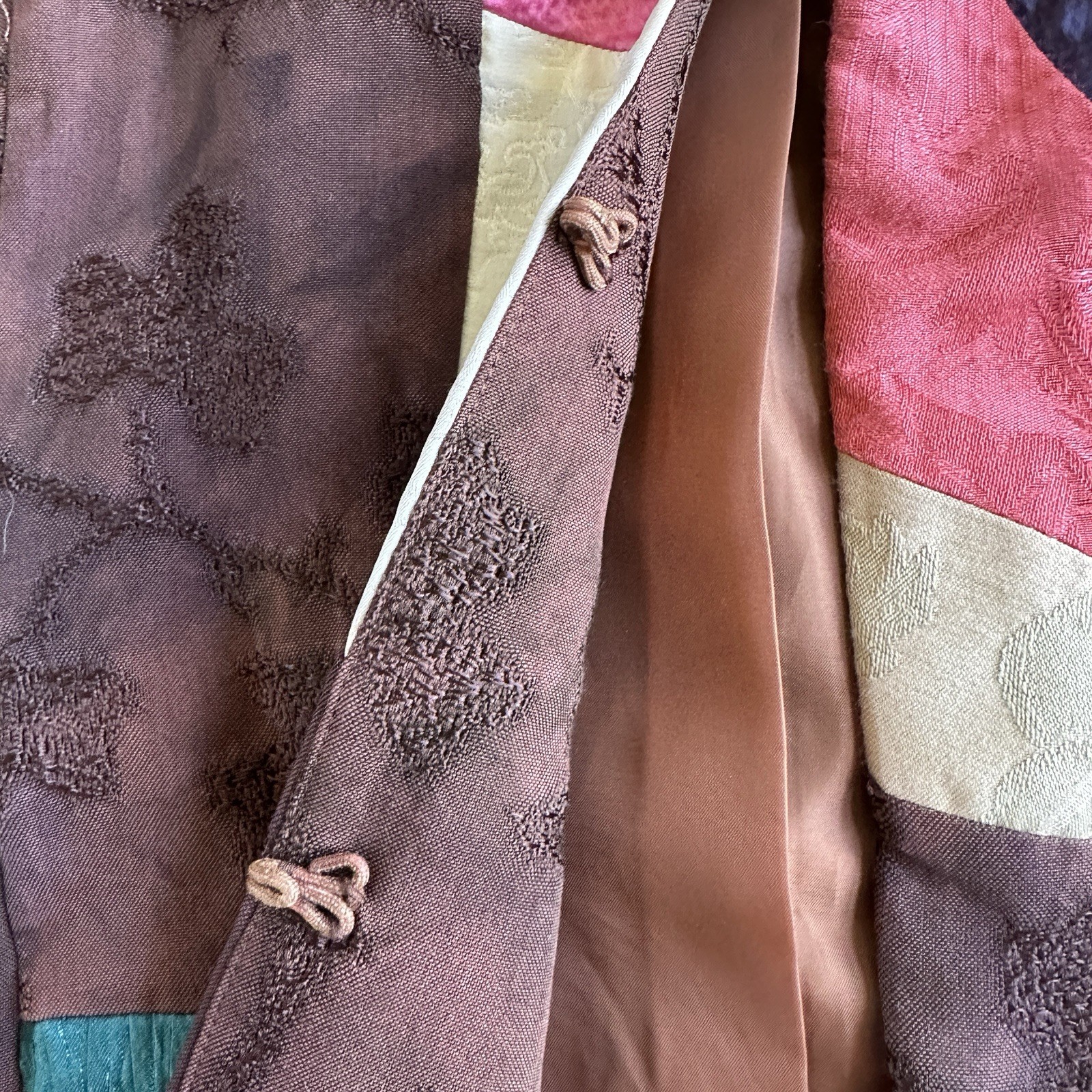 Chico’s Patchwork Silk Blend Jacket Size 3 XL Vin… - image 6