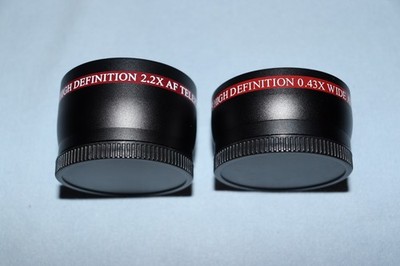 Commander Optics 2.2x AF Telephoto Lens And .43x Wide Angle Lens 58mm  Excellent