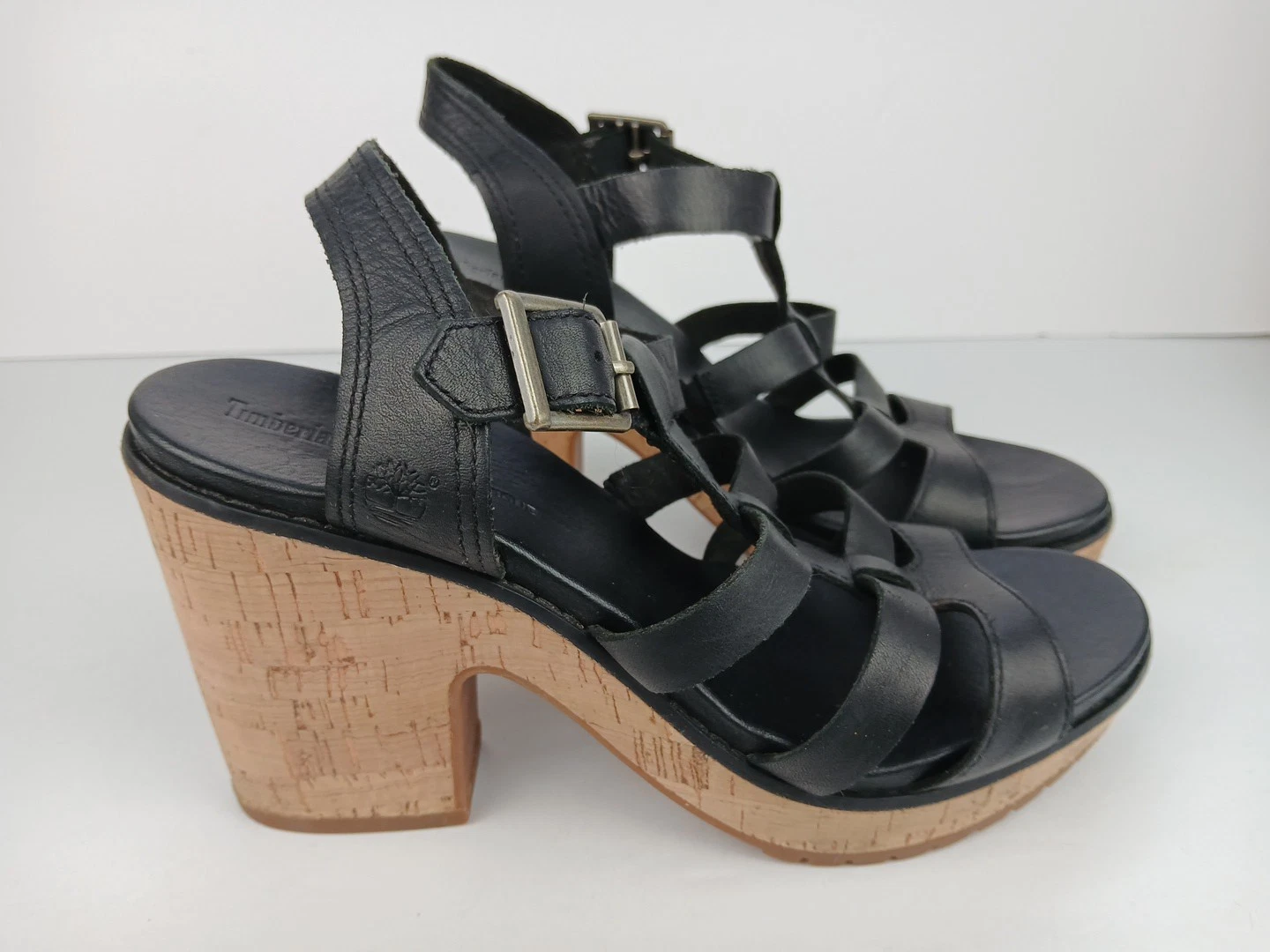 Timberland Roslyn A147Q sandali neri grossi con cinturino plateau donna taglia 8 Y2k