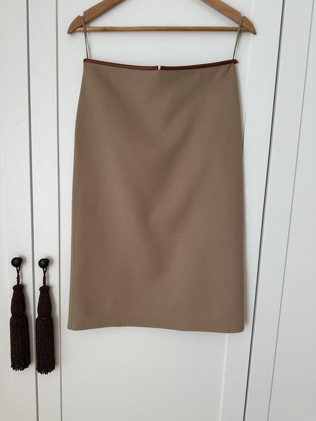 Women Jil Sander Skirt Beige Cashmere 36