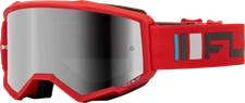 FLY RACING ZONE GOGGLE RED/CHARCOAL W/ SILVER MIRROR/SMOKE LENS 37-51522