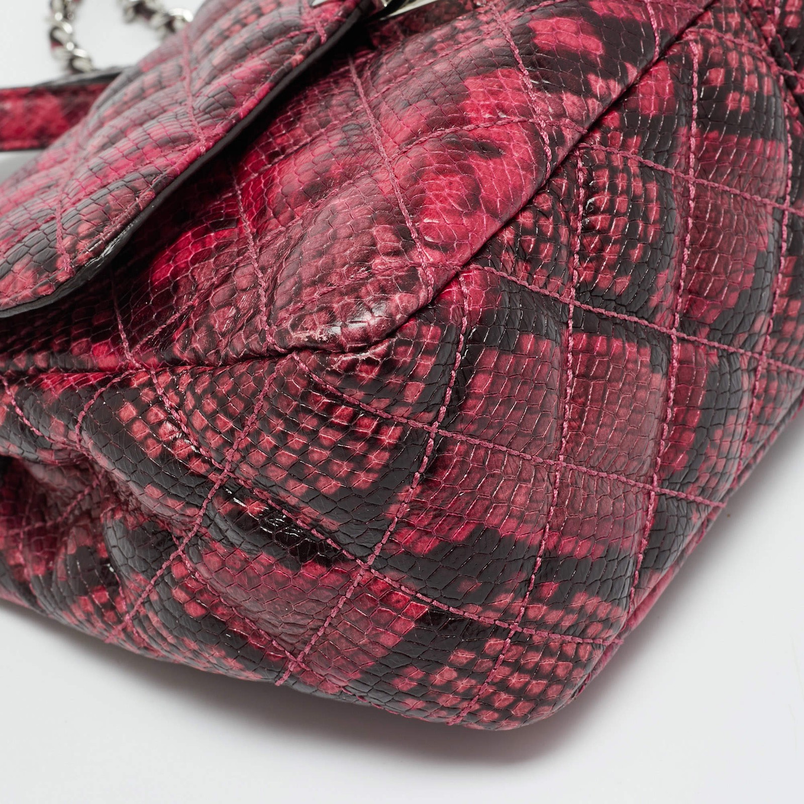 Michael Kors Tribeca PinkBlack Python Embossed Le… - image 12