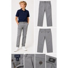 The Childrens Place Boys 16 Gray Chino Pants Adjustable Waist Flat Front