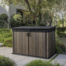 Keter Signature Walnut Effect 6x3 Garden Storage Shed Unit Bin 2020L Bin Store