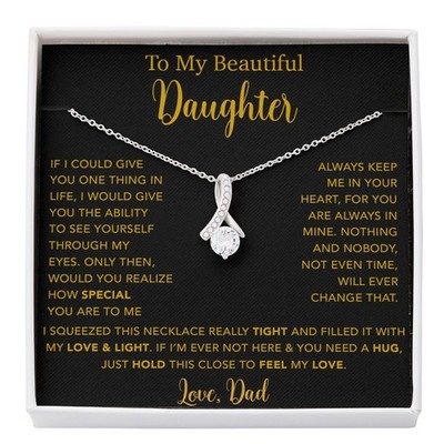 To My Daughter Necklace, Gift for Daughter from Dad, Father Daughter Necklace
