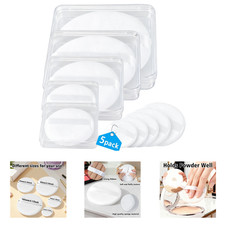 Makeup Powder Puff Set, Soft Face Body Sponges with Containers for Application