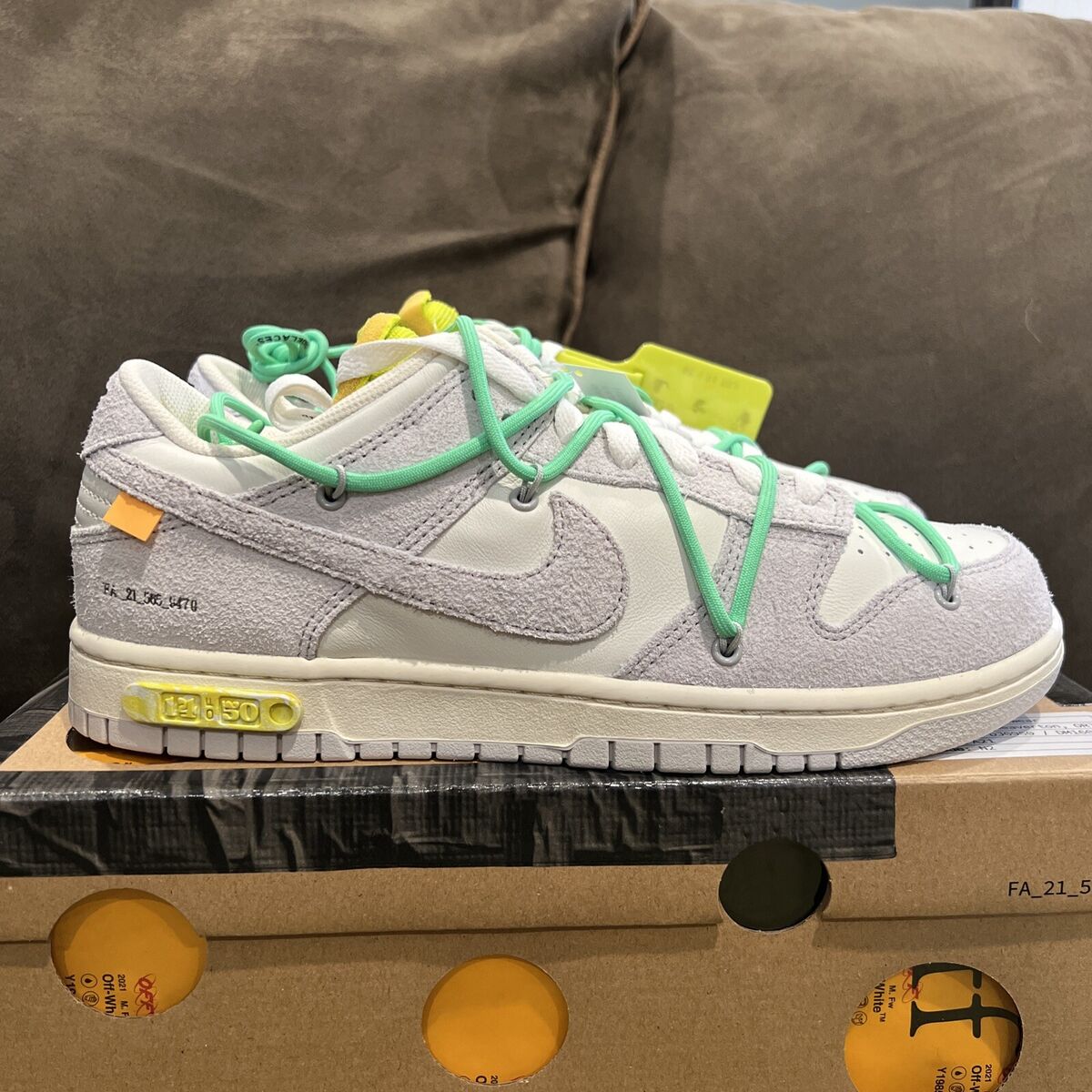 Nike Dunk Low Off-White Lot 14 Size 10 Electro Green Nike Dunk Low Off-White Lot 14 Size 10 Electro Green