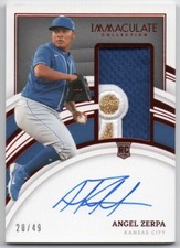 2022 Immaculate Collection Red 156 Angel Zerpa RC GU Auto /49 Kansas City Royals