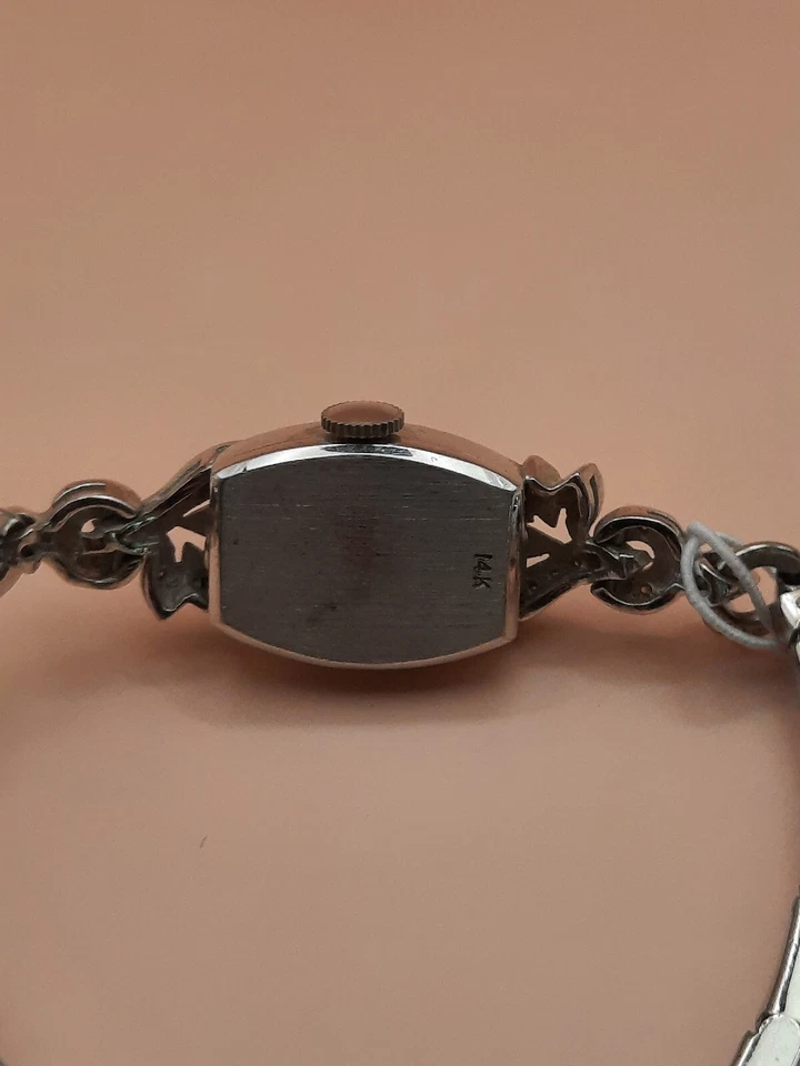 Reloj Pulsera Elgin Mujer Oro Blanco 14K Y Diamantes Foto 4 de 4