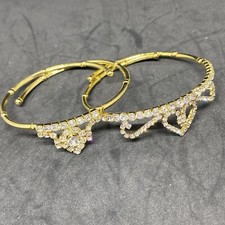 Fun Costume Adjustable Rhinestone Wrap Bracelets Set Heart Bling