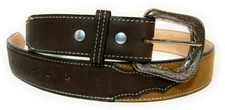 MEN'S 1.5" WIDE WESTERN COWBOY BELT SUEDE LEATHER RODEO BELT CINTO VAQUERO