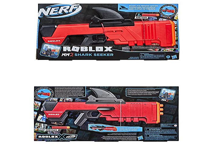 NERF Roblox MM2: Shark Seeker Dart Blaster, Shark-Fin Priming