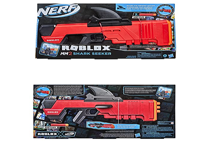 NERF Roblox MM2: Shark Seeker Dart Blaster, Shark-Fin Priming Virtual Item  195166124346