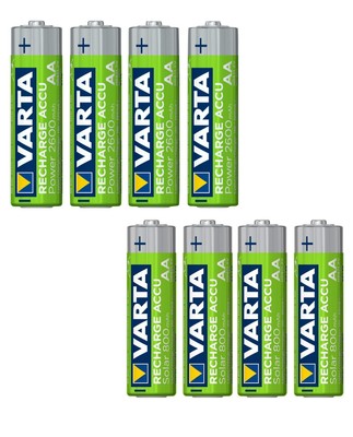 Varta Power Solar Akkus Accus AA Mignon 800 - 2600 mAh NiMH ohne Memoryeffekt