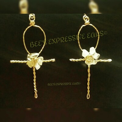  Citrinkristall Edelstein 3 Zoll DRAHT ANKH Ohrringe - von BEE'S EXPRESSIVE EARS  