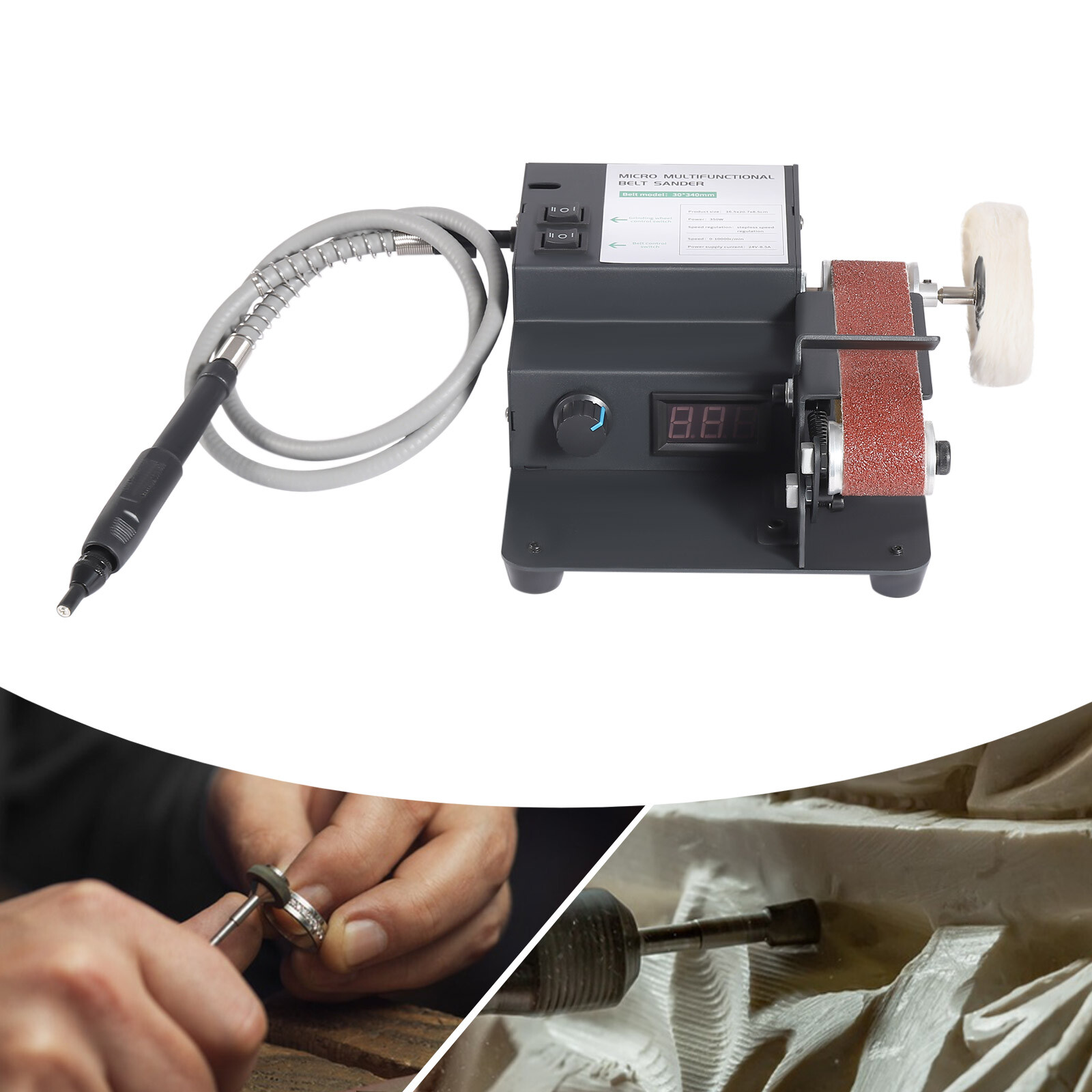 350W Portable Electric Belt Sander Machine Multi-Functional Belt Grinder Machine